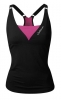 Deep V singlet - Black/pink